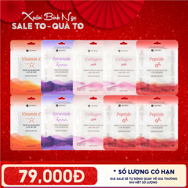  Combo 10 Miếng Mặt Nạ Jkosmec Cải Thiện Các Vấn Đề Làn Da Skin Solution Mask 25ml 