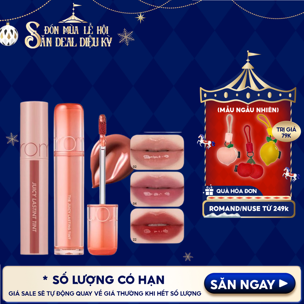 [NEW][Màu 1-39] Son Tint Lì Romand Căng Bóng The Juicy Lasting Tint