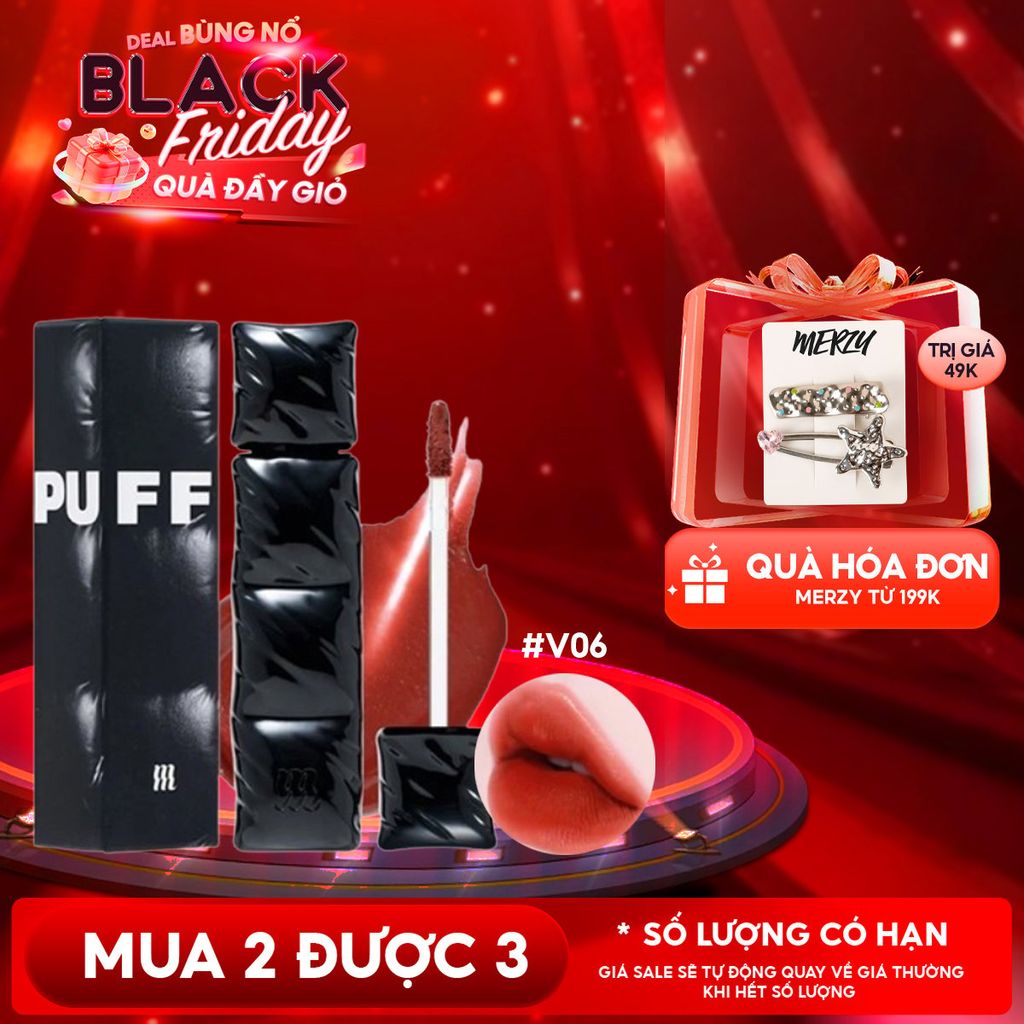 [NEW][V6 PUFFER] Son Kem Lì Merzy Bền Màu, Lâu Trôi The First Velvet Tint