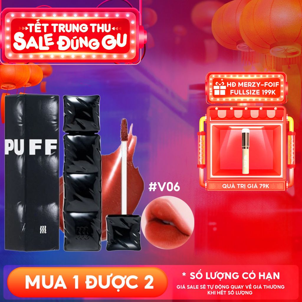 [NEW][V6 PUFFER] Son Kem Lì Merzy Bền Màu, Lâu Trôi The First Velvet Tint
