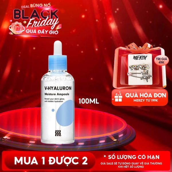  Serum By Merzy Dưỡng Ẩm Chuyên Sâu, Căng Mịn Da V-Hyaluronic Acid Moisture Ampoule 100ml 