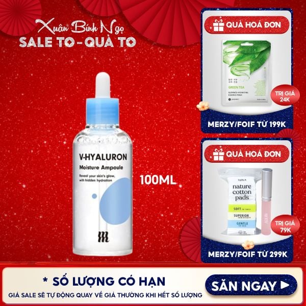  Serum By Merzy Dưỡng Ẩm Chuyên Sâu, Căng Mịn Da V-Hyaluronic Acid Moisture Ampoule 100ml 