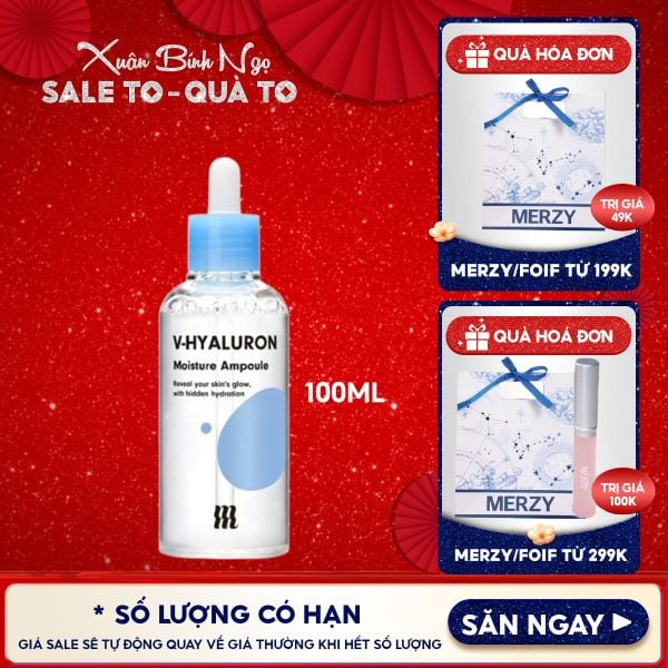  Serum By Merzy Dưỡng Ẩm Chuyên Sâu, Căng Mịn Da V-Hyaluronic Acid Moisture Ampoule 100ml 