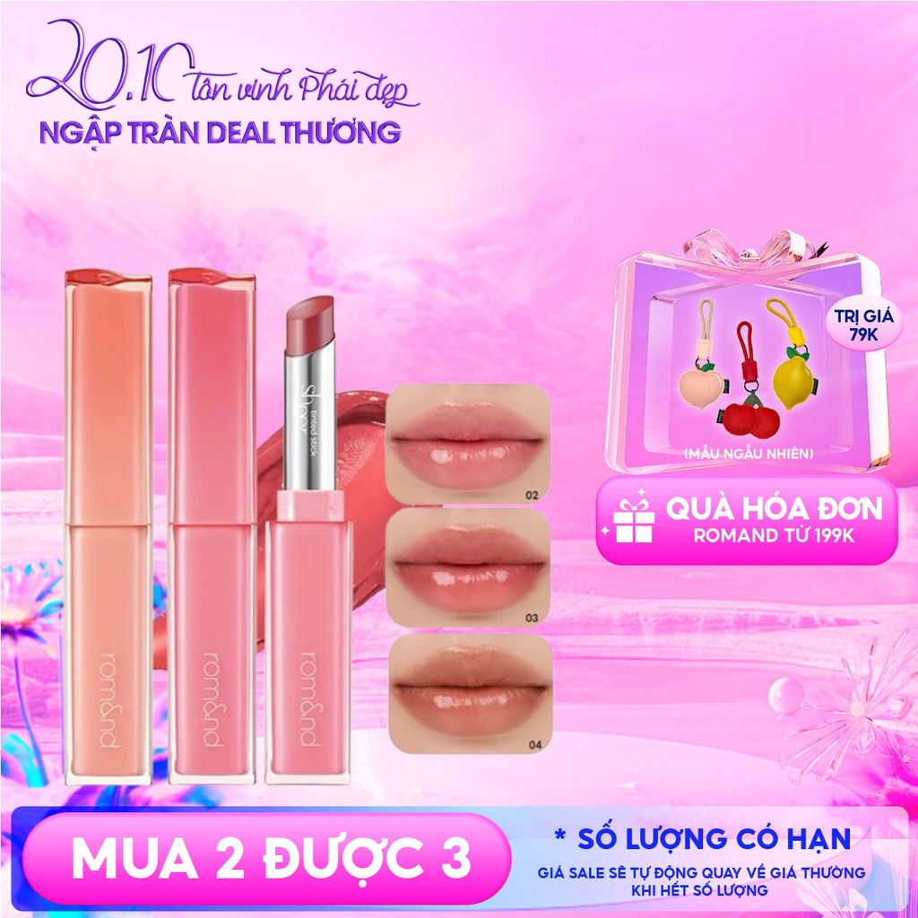Son Thỏi Bóng Căng Mọng, Mềm Môi Romand Sheer Tinted Stick 2g
