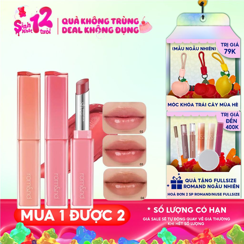 Son Thỏi Bóng Căng Mọng, Mềm Môi Romand Sheer Tinted Stick 2g