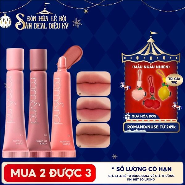  Son Bùn Romand Kiêm Má Hồng Mịn Lì Color Lip Matte 8g 