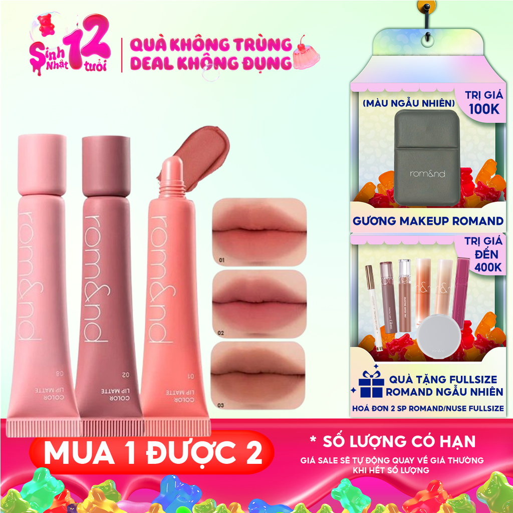 Son Bùn Romand Kiêm Má Hồng Mịn Lì Color Lip Matte 8g