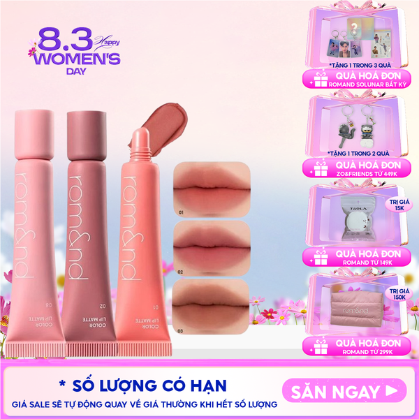  Son Bùn Romand Kiêm Má Hồng Mịn Lì Color Lip Matte 8g 