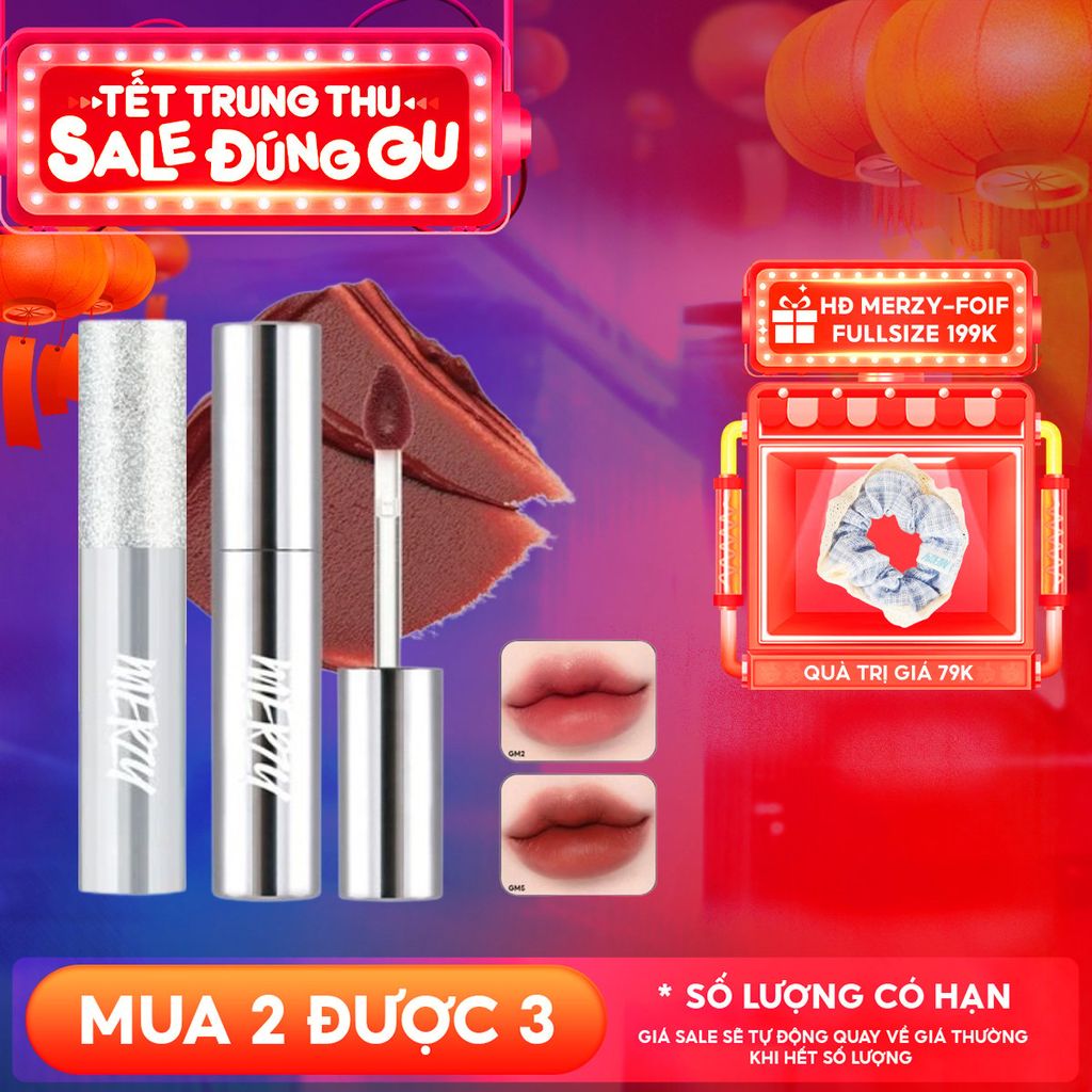 [Merzy Glam Vỏ Bạc] Son Kem Lì Mềm Mịn, Lâu Trôi Merzy The Glam Mellow Tint 4g