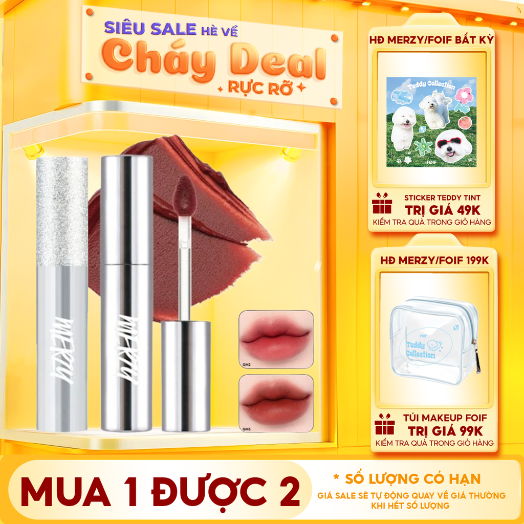 [Merzy Glam Vỏ Bạc] Son Kem Lì Mềm Mịn, Lâu Trôi Merzy The Glam Mellow Tint 4g