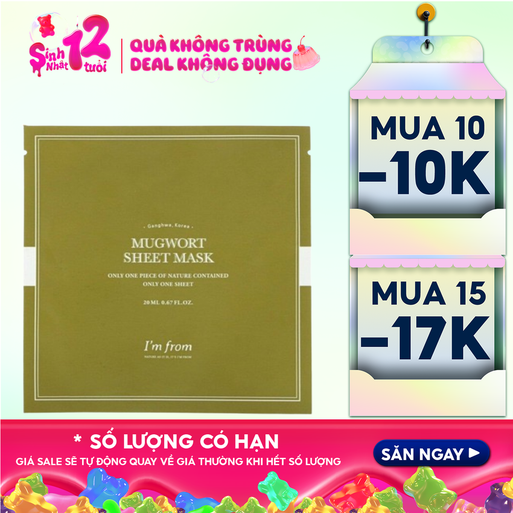 Mặt Nạ I'm From Cấp Ẩm, Làm Dịu Da Mugwort Sheet Mask 23ml