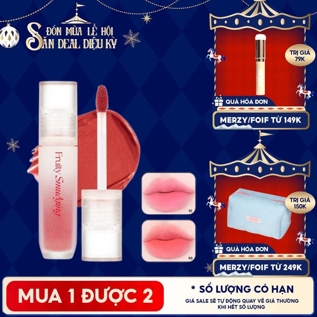 Son Kem Lì Merzy Mịn Mượt Fruity Smudging Velvet Tint 3.5g