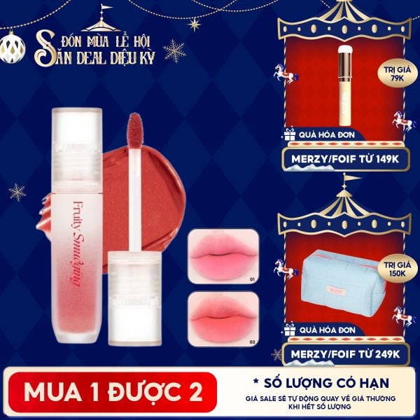  Son Kem Lì Merzy Mịn Mượt Fruity Smudging Velvet Tint 3.5g 