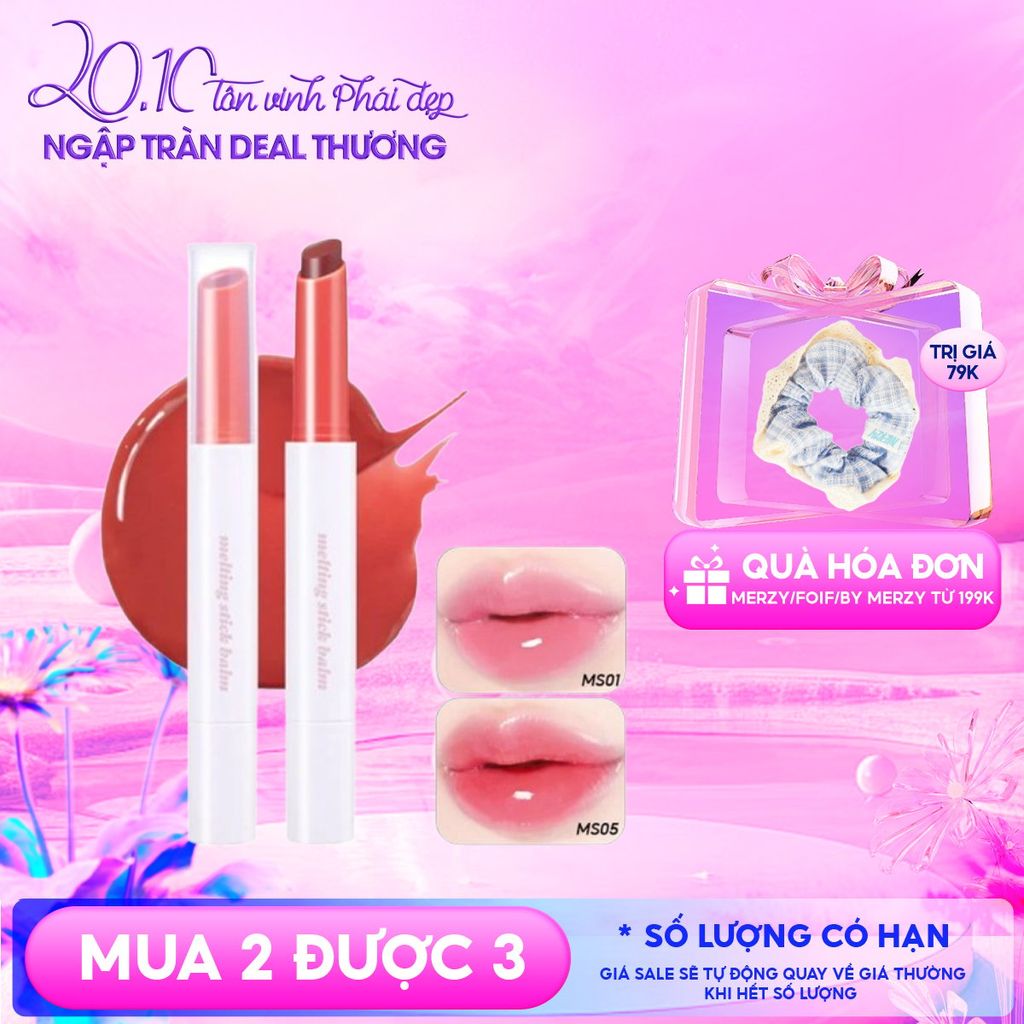 Son Dưỡng Có Màu Merzy Ẩm Mịn, Căng Bóng Môi More Shine Melting Stick Balm 2g