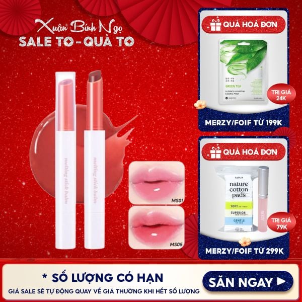 Son Dưỡng Có Màu Merzy Ẩm Mịn, Căng Bóng Môi More Shine Melting Stick Balm 2g 