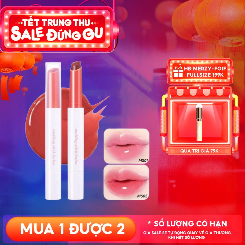 Son Dưỡng Có Màu Merzy Ẩm Mịn, Căng Bóng Môi More Shine Melting Stick Balm 2g