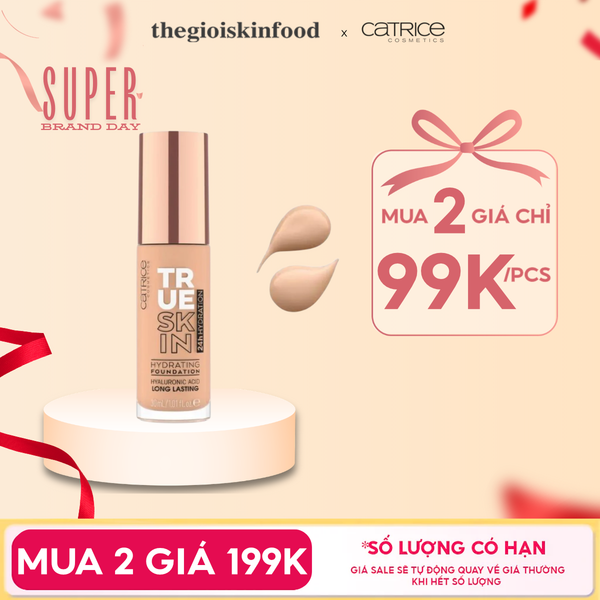  Kem Nền Cấp Ẩm 24H Catrice True Skin Hydrating Foundation 
