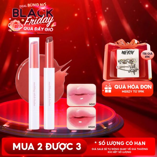  Son Dưỡng Có Màu Merzy Ẩm Mịn, Căng Bóng Môi More Shine Melting Stick Balm 2g 
