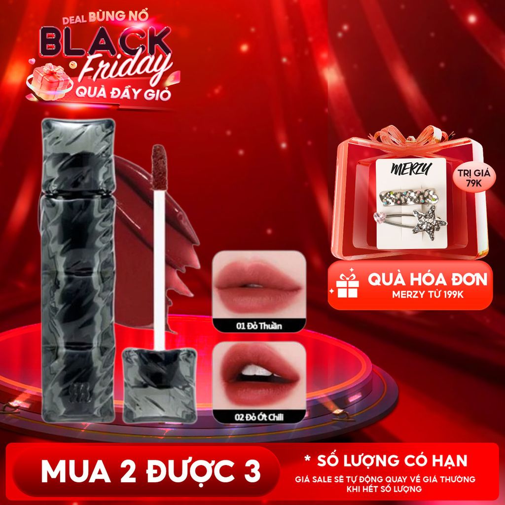 [NEW][V6 PUFFER][SON PHAO] Son Kem Lì Merzy Bền Màu, Lâu Trôi Puffer Velvet Tint 3.7g