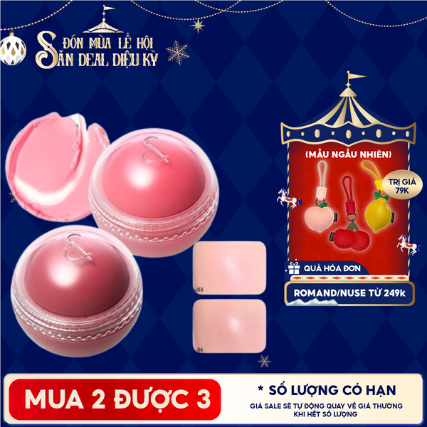  Má Hồng Kem Romand Dạng Lăn, Căng Bóng Juicy Roll Cheek 8.4g 