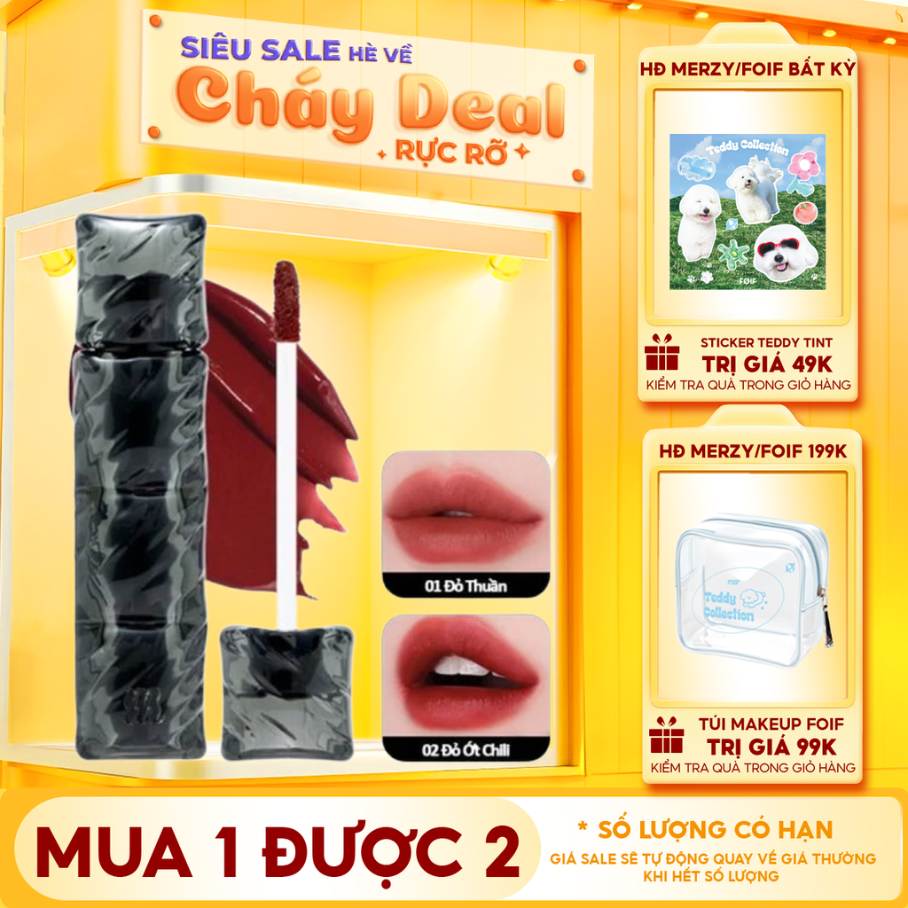 [NEW][V6 PUFFER][SON PHAO] Son Kem Lì Bền Màu, Lâu Trôi Merzy Puffer Velvet Tint 3.7g