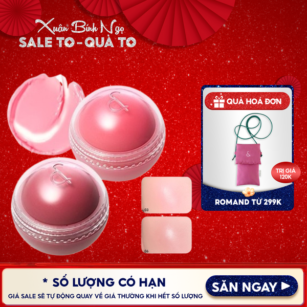  Má Hồng Kem Romand Dạng Lăn, Căng Bóng Juicy Roll Cheek 8.4g 