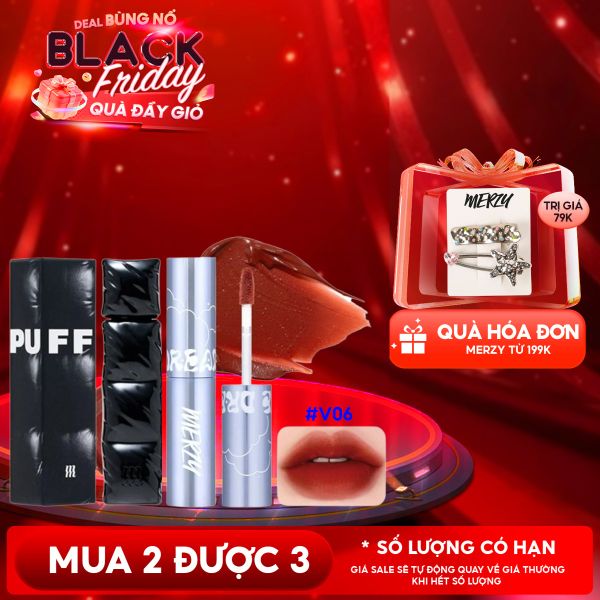  [NEW][V6 PUFFER] Son Kem Lì Merzy Bền Màu, Lâu Trôi The First Velvet Tint 