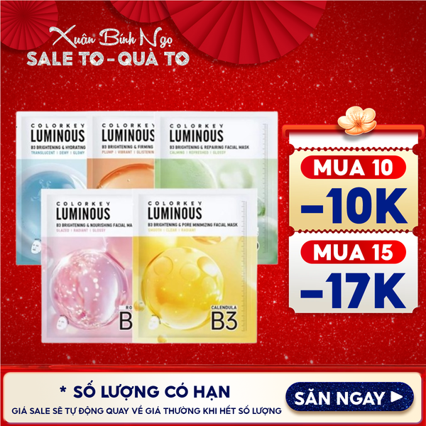  Mặt Nạ Colorkey B3 Hỗ Trợ Dưỡng Sáng Da Luminous B3 Brightening Facial Mask 30ml 