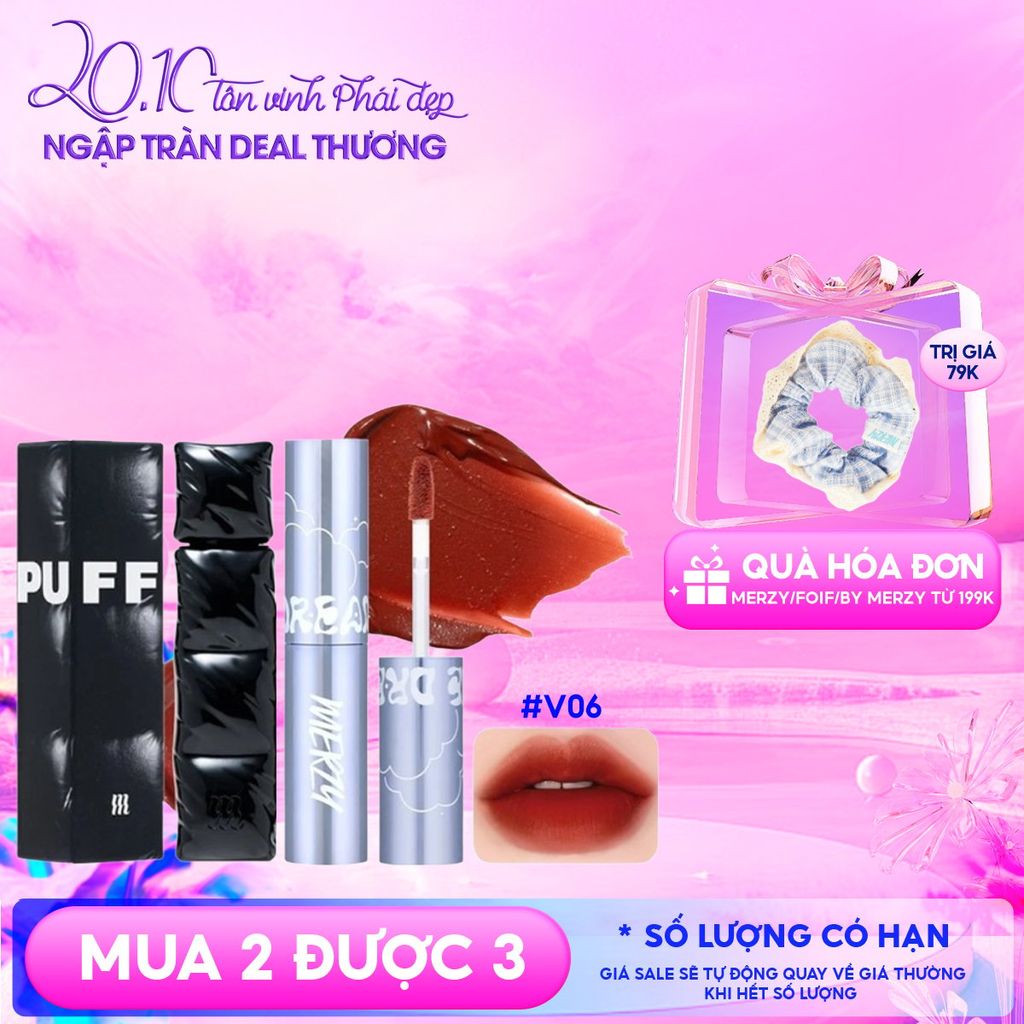 [NEW][V6 PUFFER] Son Kem Lì Merzy Bền Màu, Lâu Trôi The First Velvet Tint