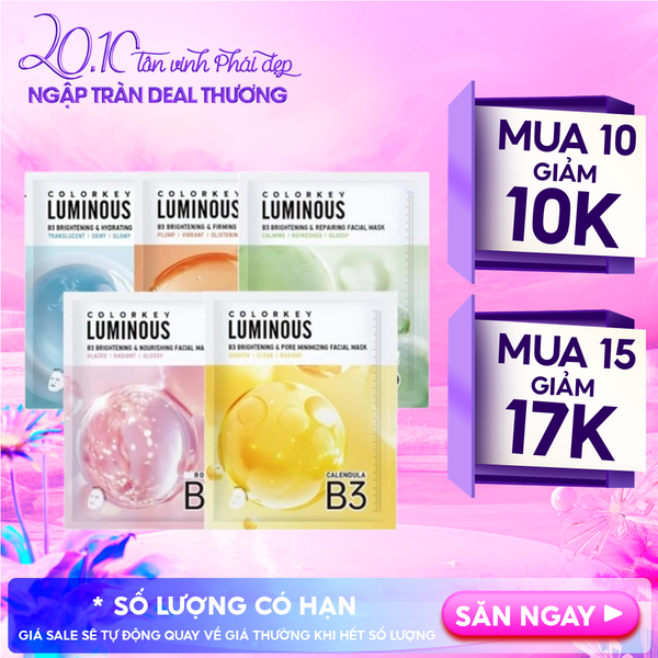  Mặt Nạ Colorkey B3 Hỗ Trợ Dưỡng Sáng Da Luminous B3 Brightening Facial Mask 30ml 
