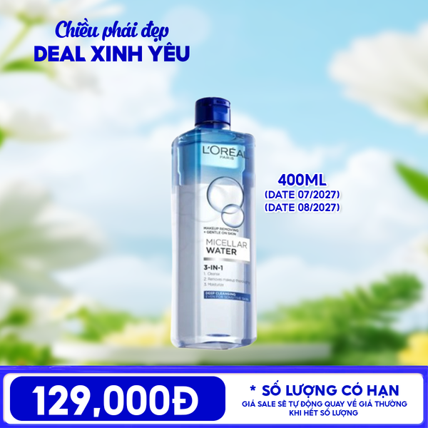  Nước Tẩy Trang L'Oreal Làm Sạch Tươi Mát, Dưỡng Ẩm Cho Da 3-in-1 Micellar Water 