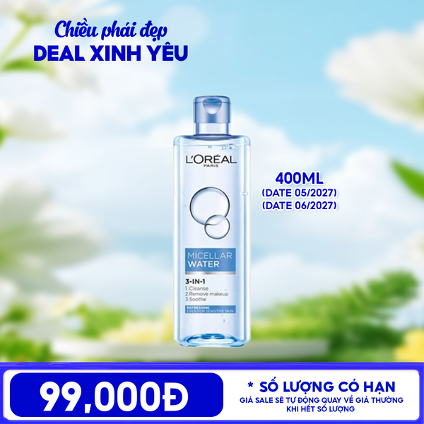  Nước Tẩy Trang L'Oreal Làm Sạch Tươi Mát, Dưỡng Ẩm Cho Da 3-in-1 Micellar Water 