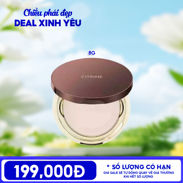  Phấn Phủ Dạng Nén Citrine Kiềm Dầu, Che Phủ Tự Nhiên Soft Velvet Setting Powder 8g 