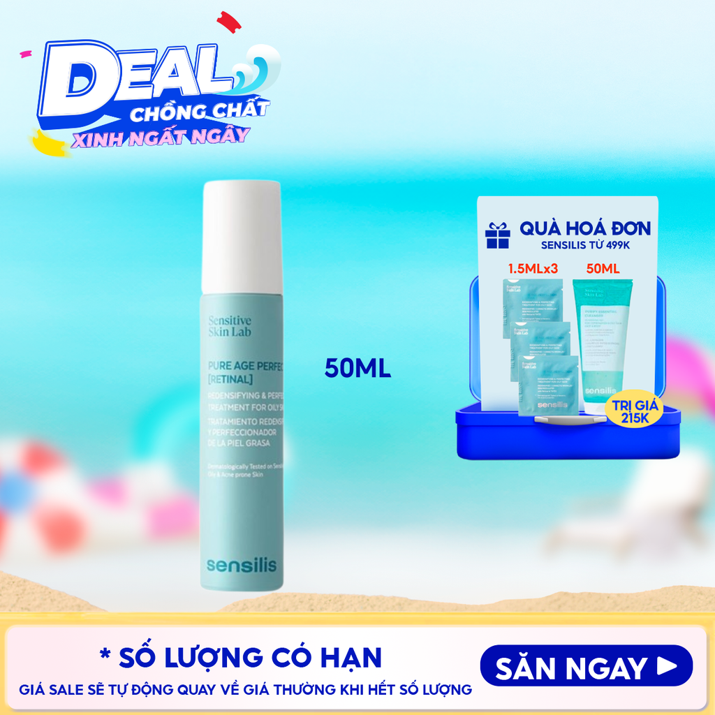 Tinh Chất Dưỡng Sensilis Ban Đêm Cải Thiện Lão Hóa & Khuyết Điểm Da Pure Age Perfection [Retinal] 50ml