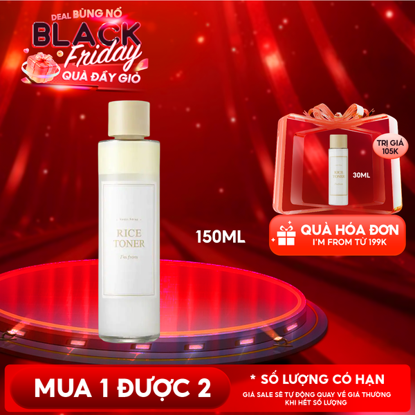  Nước Hoa Hồng Hỗ Trợ Dưỡng Da Sáng Mịn Chiết Xuất Từ Gạo I'm From Rice Toner 150ml 