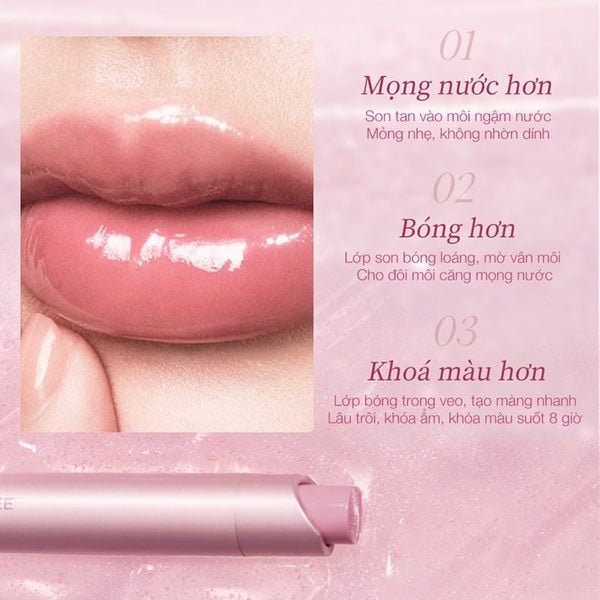  Son Bóng Joocyee Căng Bóng, Mềm Mượt Lâu Trôi Lasting Glossy Rouge 3g 