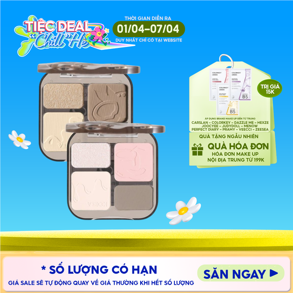  Phấn Bắt Sáng Và Tạo Khối VEECCI Easy Blend Highlight & Contour Palette 