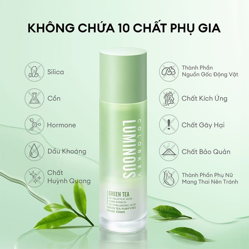 Nước Cân Bằng Colorkey Trà Xanh Luminous Green Tea Purifying Shake Toner 100ml