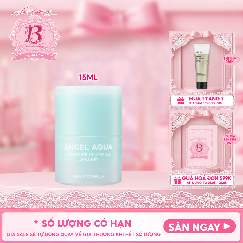 Son Dưỡng Môi Beyond Dạng Thỏi Vặn Angel Aqua Moisture Plumping Lipcerin 15ml