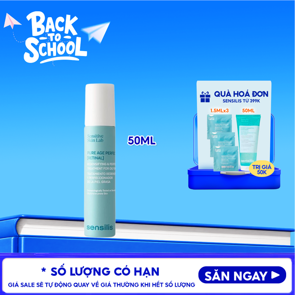  Tinh Chất Dưỡng Sensilis Ban Đêm Cải Thiện Lão Hóa & Khuyết Điểm Da Pure Age Perfection [Retinal] 50ml 