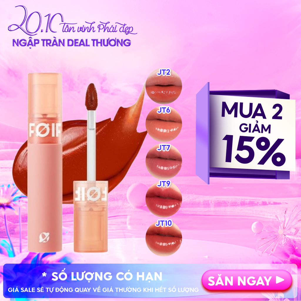 Son Tint Bóng FOIF Thuần Chay, Ẩm Mọng, Bền Màu Juicy Fit Tint