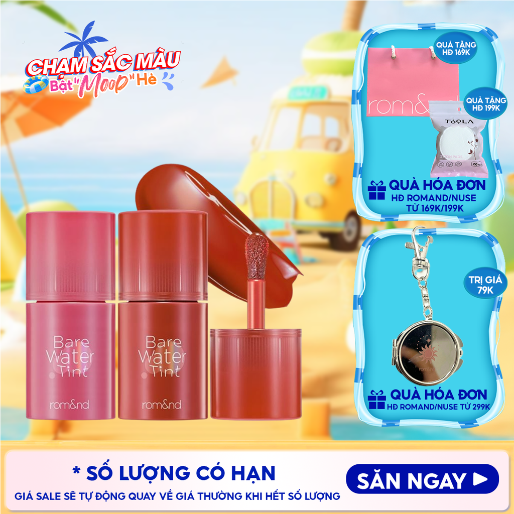 Son Tint Romand Lâu Trôi, Căng Mọng Bare Water Tint
