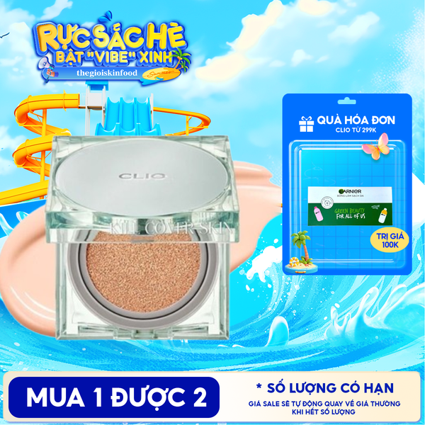  Phấn Nước Kiểm Soát Dầu, Lâu Trôi Clio Kill Cover Skin Fixer Cushion SPF50+/PA+++ 15g (Kèm lõi) 
