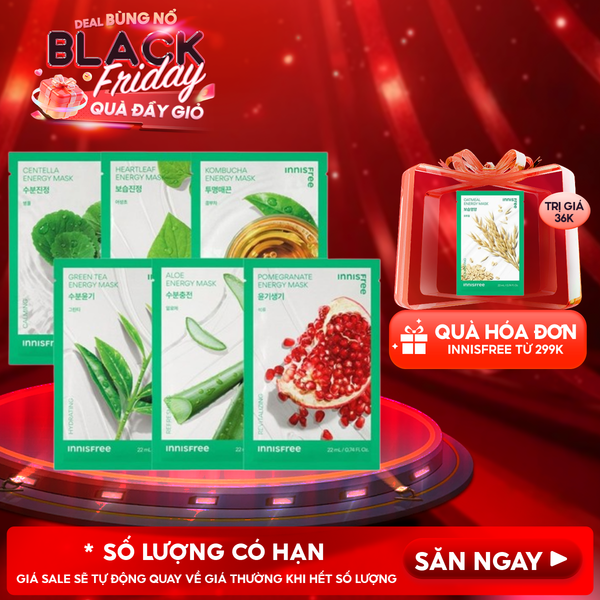  Mặt Nạ Miếng Innisfree Chiết Xuất Từ Thiên Nhiên Squeeze Energy Mask 22ml 