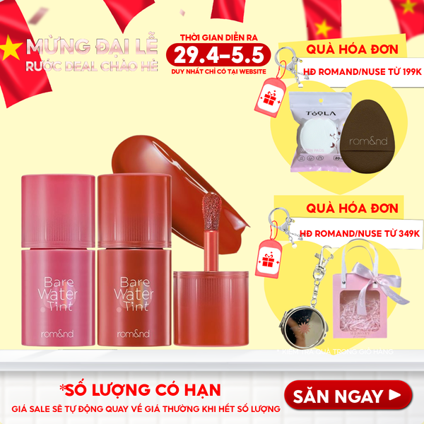  Son Tint Romand Lâu Trôi, Căng Mọng Bare Water Tint 