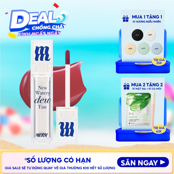  [New Dew] Son Tint Bóng Merzy Dạng Thạch, Bền Màu, Lâu Trôi Merzy New Watery Dew Tint 4g 