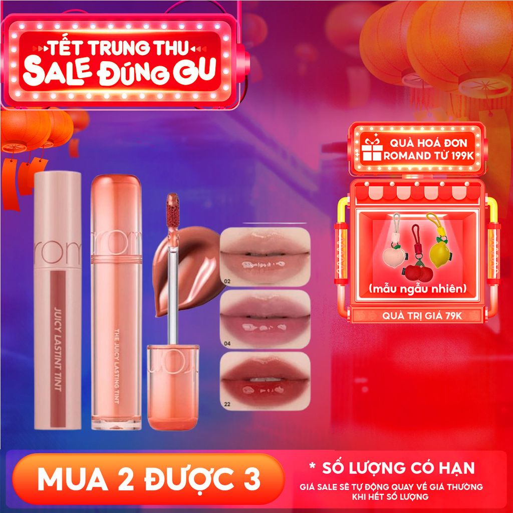 [Màu 1-39] Son Tint Lì Romand Căng Bóng The Juicy Lasting Tint