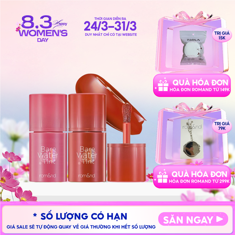 Son Tint Romand Lâu Trôi, Căng Mọng Bare Water Tint