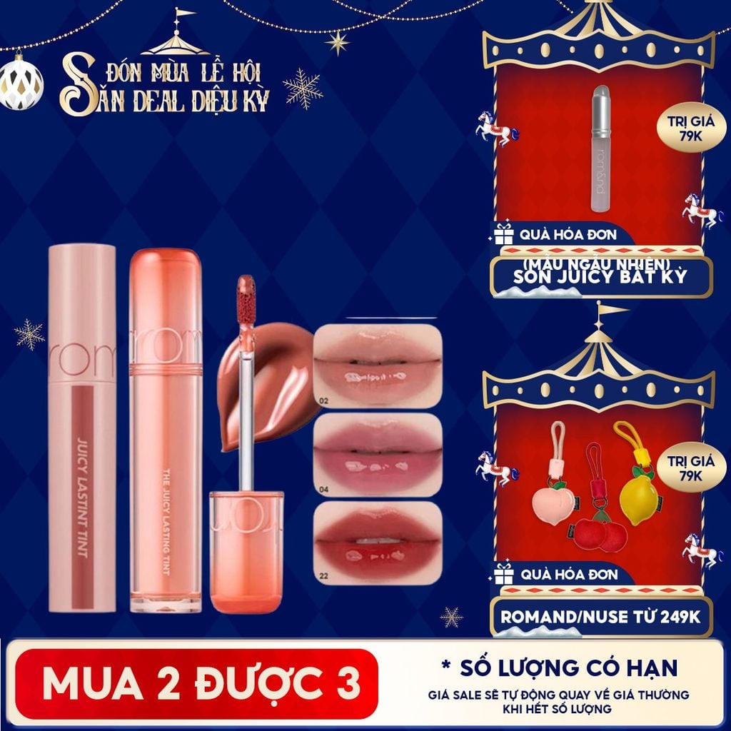 [NEW][Màu 1-39] Son Tint Lì Romand Căng Bóng The Juicy Lasting Tint