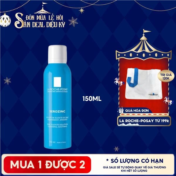  Xịt Khoáng La Roche-Posay Làm Sạch Và Dịu Da Serozinc 150ml 